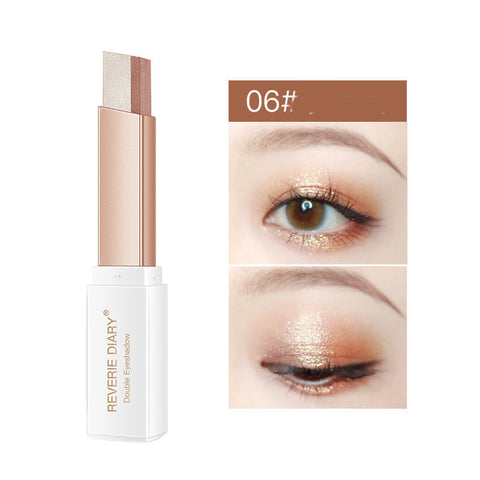 Lazy Eyeshadow Stick Stereo Gradient Shimmer Double Color Eye Shadow Pen Waterproof Easy To Wear Eyeshadow